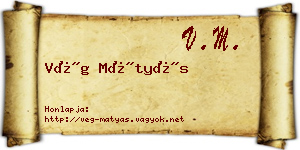 Vég Mátyás névjegykártya