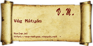 Vég Mátyás névjegykártya